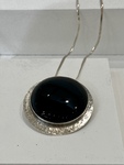 Round Silver Onyx Pendant - 2023 by Teresa Griffin