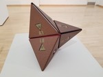 Neal Cox- Stellated Tetrahedron Camera. Book board, book cloth, metal, 2015