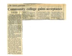 Community college gains acceptance page 1 by Carol Hartzog