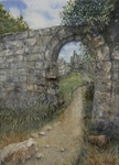Pathway to the Past: Jervaulx Abbey, North Yorkshire, England by Gail Chandler